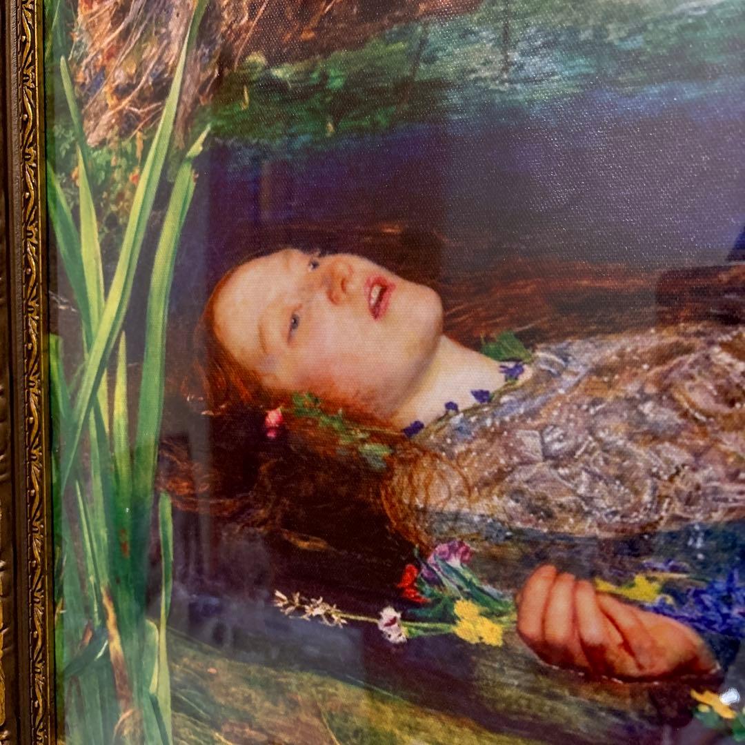 オフィーリア ミレイ　油彩画　額装品　アート