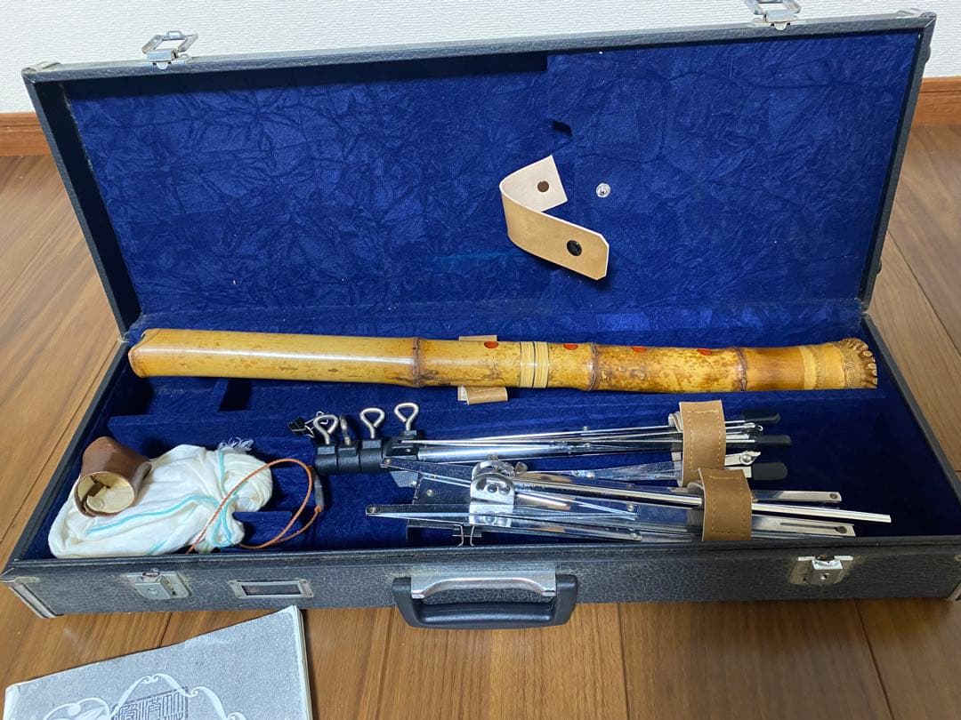 【尺八、（作）井上昌山】都山、歌口水牛、銀縁、銀３線籐巻