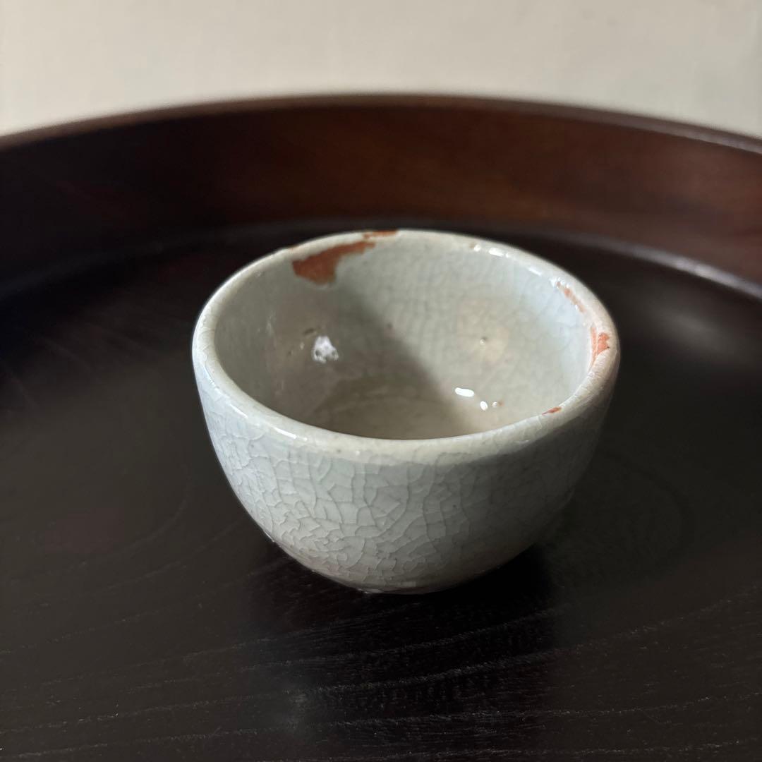 李朝白磁盃　酒器　骨董　アンティーク　古美術　ぐい呑み 　検:白洲正子 秦秀雄