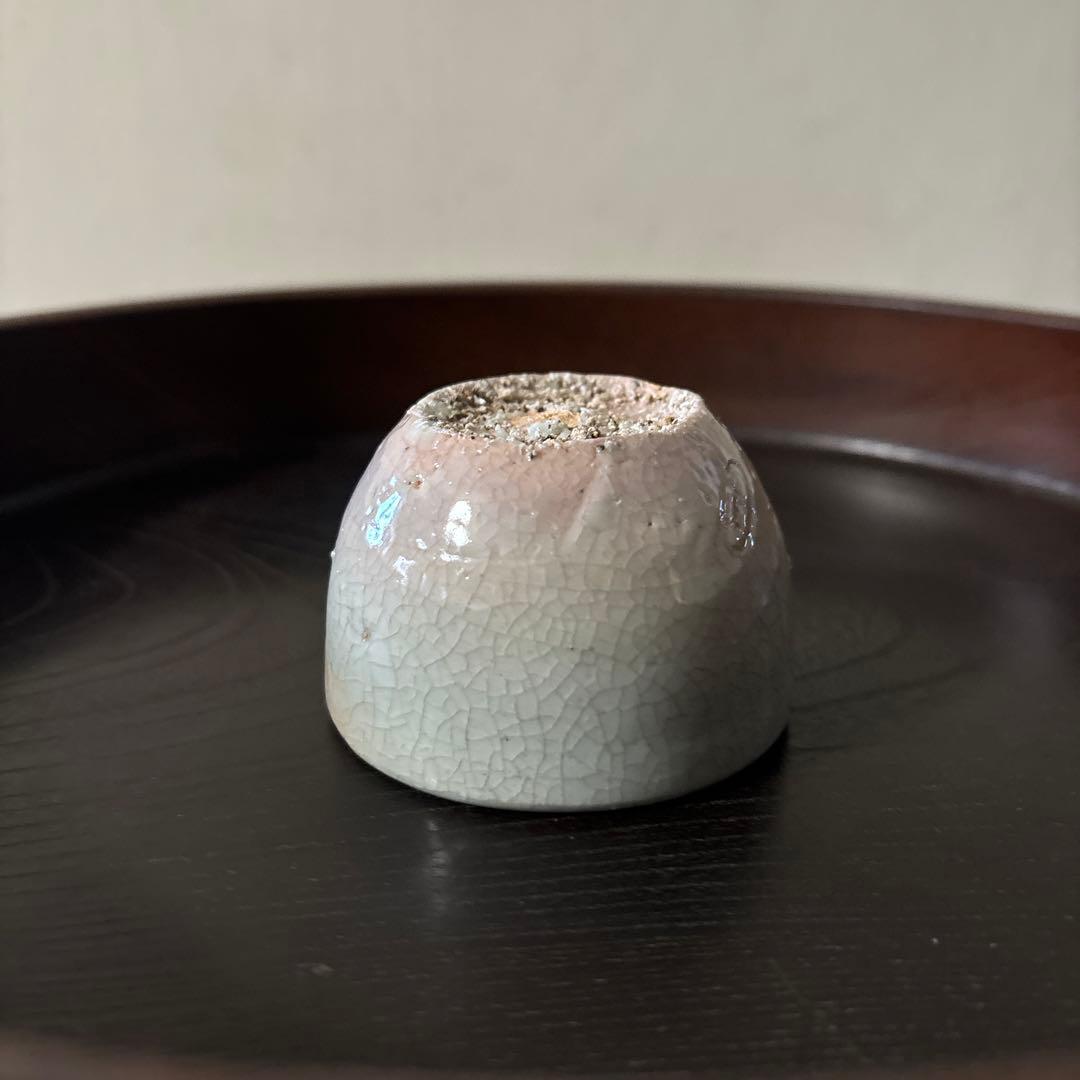 李朝白磁盃　酒器　骨董　アンティーク　古美術　ぐい呑み 　検:白洲正子 秦秀雄
