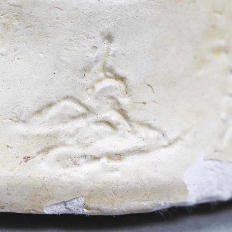 テラコッタ彫刻 大内青圃作 龍女献珠 置物 共箱