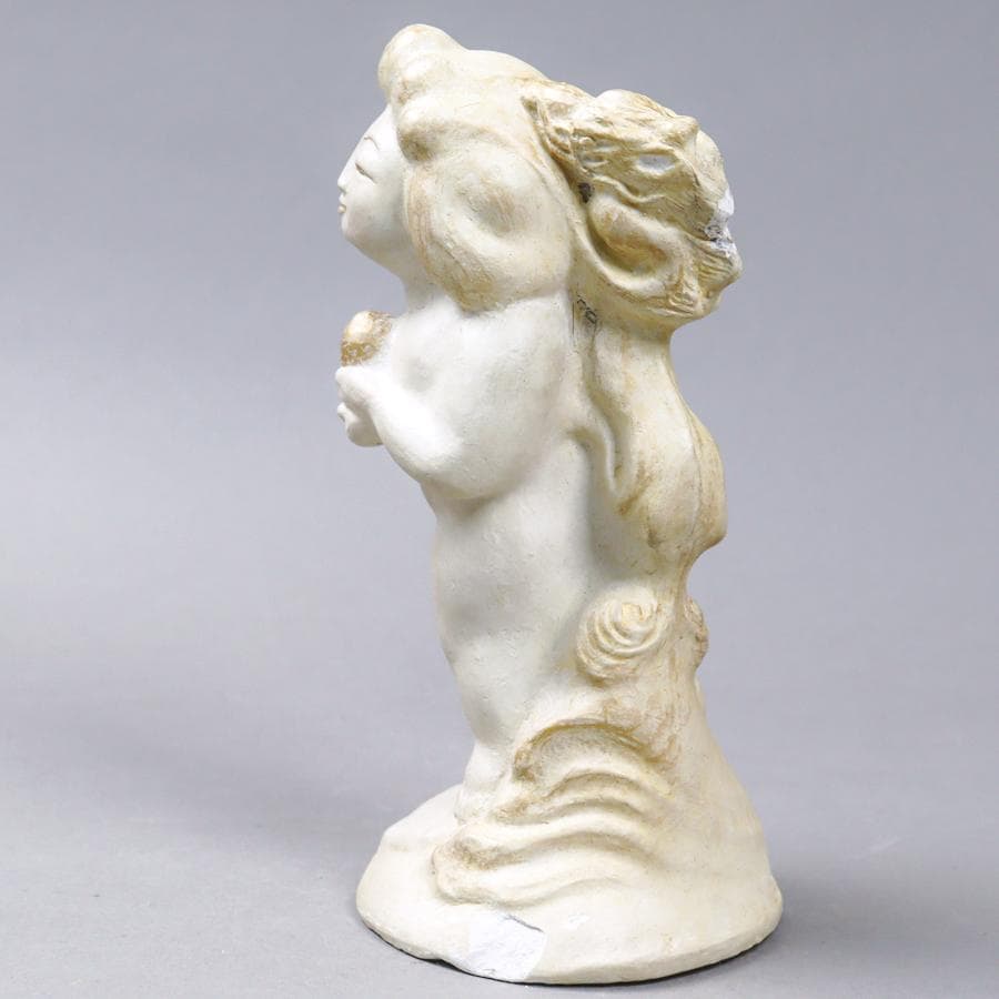 テラコッタ彫刻 大内青圃作 龍女献珠 置物 共箱