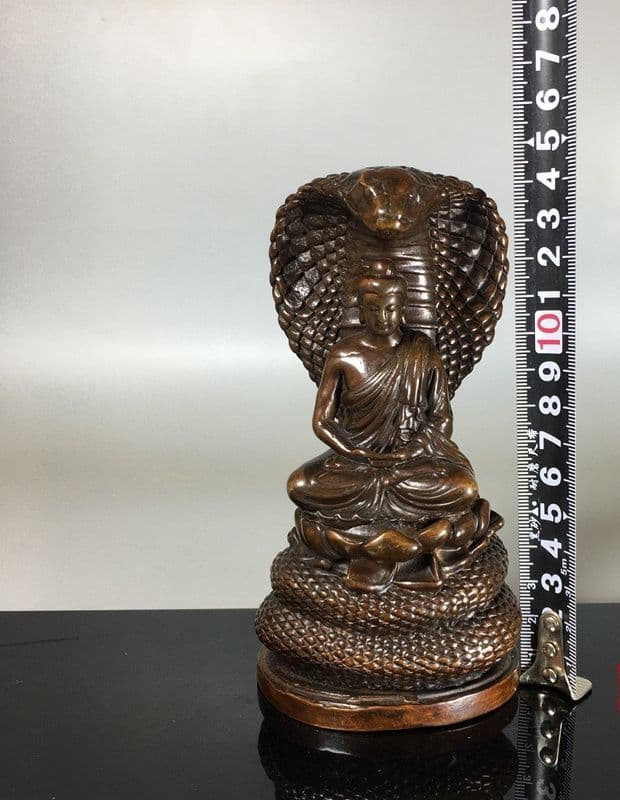 仏教美術 龍尊王 蛇王菩薩 銅像 開運 鎮宅 守護 風水 工芸品 置物