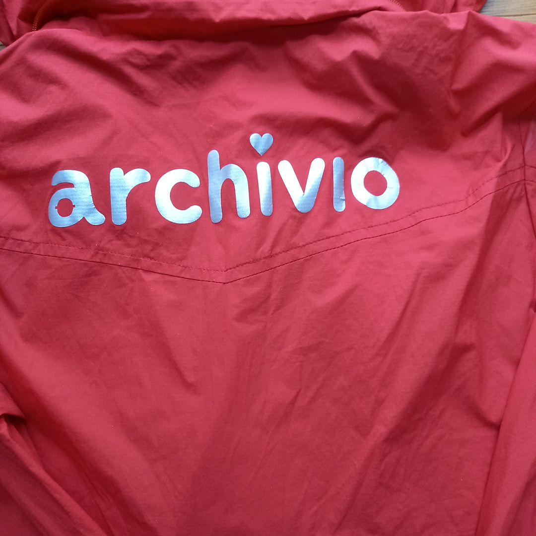 【専用】archivio フード付きレインウェア 2way 赤 収納袋付き 38