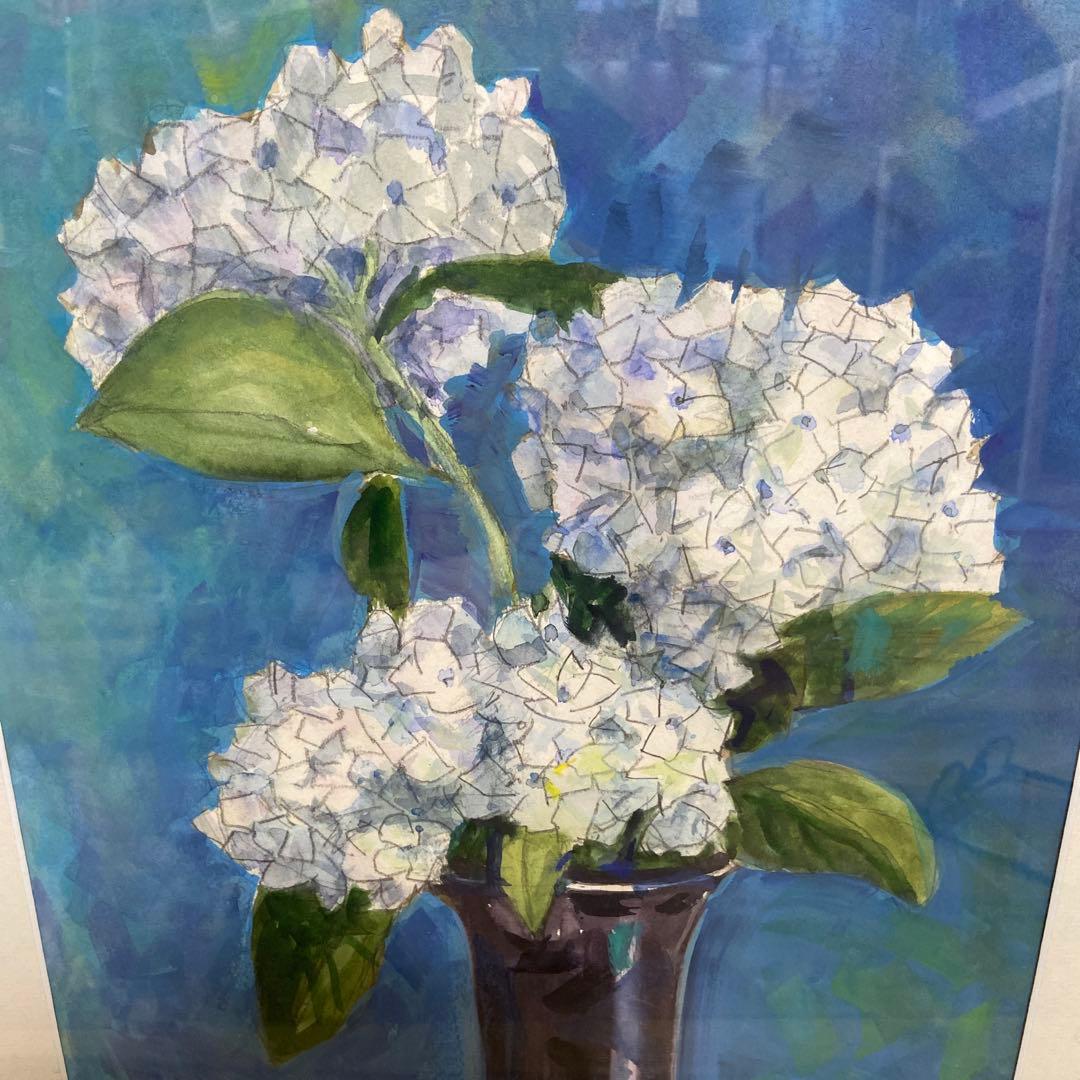 水彩画　紫陽花　アジサイ