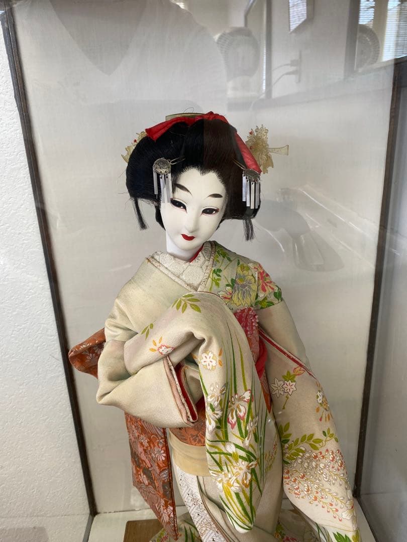 『手渡し限定』日本人形 ガラスケース付き　昭和レトロ