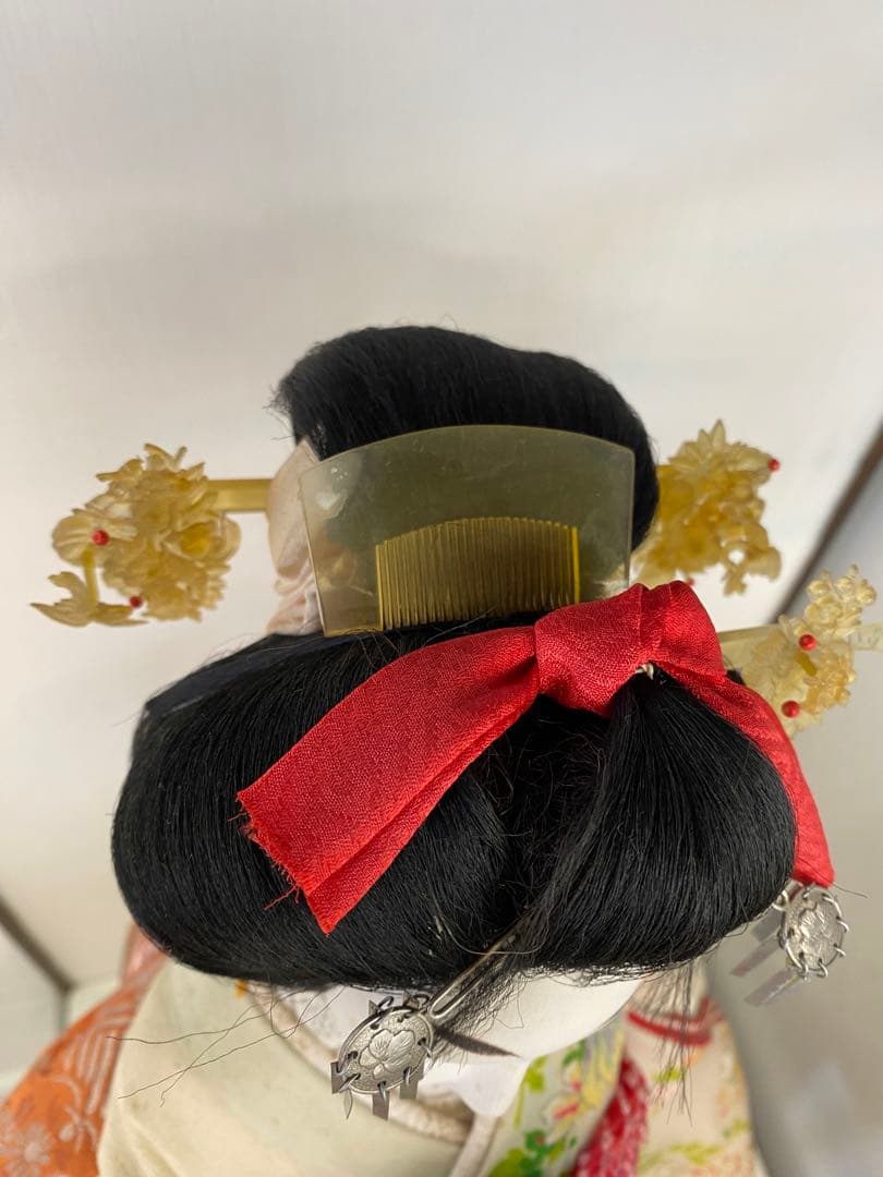 『手渡し限定』日本人形 ガラスケース付き　昭和レトロ