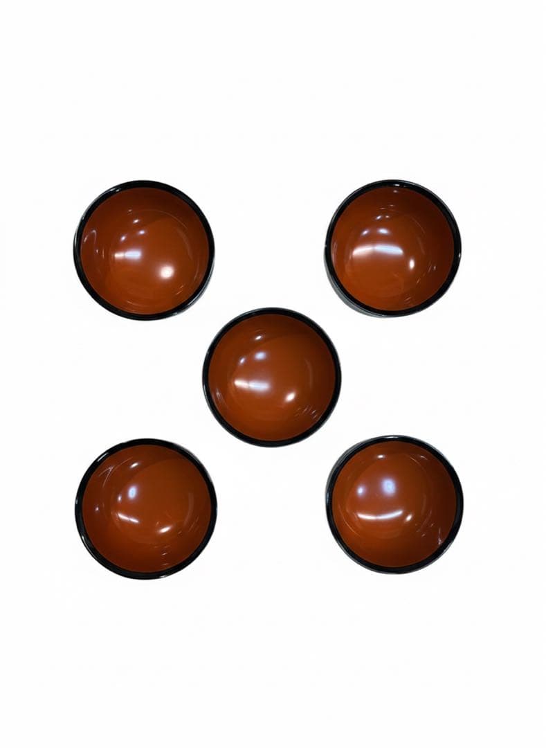 【極美品】輪島塗 お好椀 5客セット 天然木 本漆塗 共箱・ウコン布付