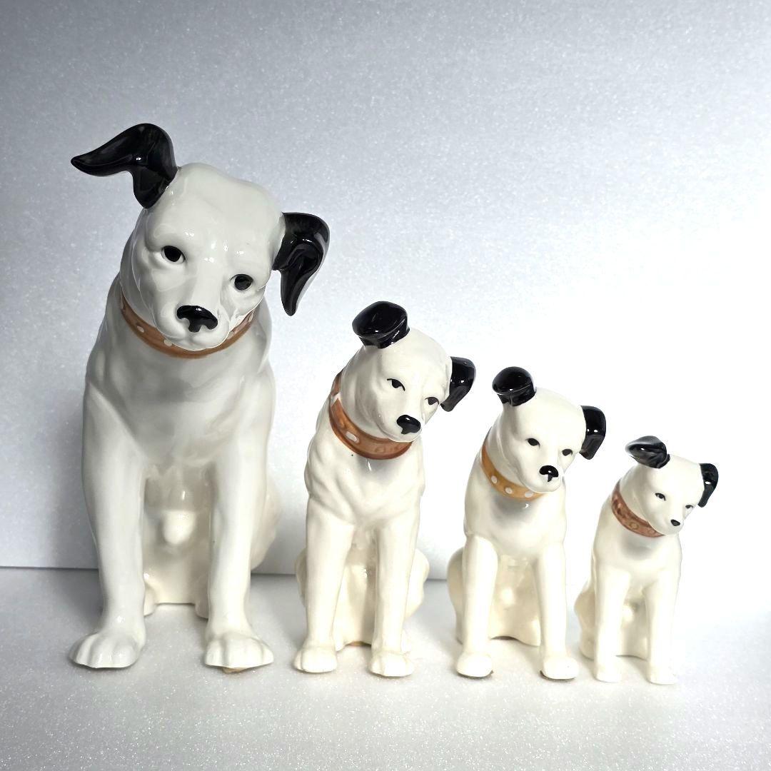 Victor ビクター ニッパー 犬 置物 4体セット 23〜11㎝ 昭和レトロ