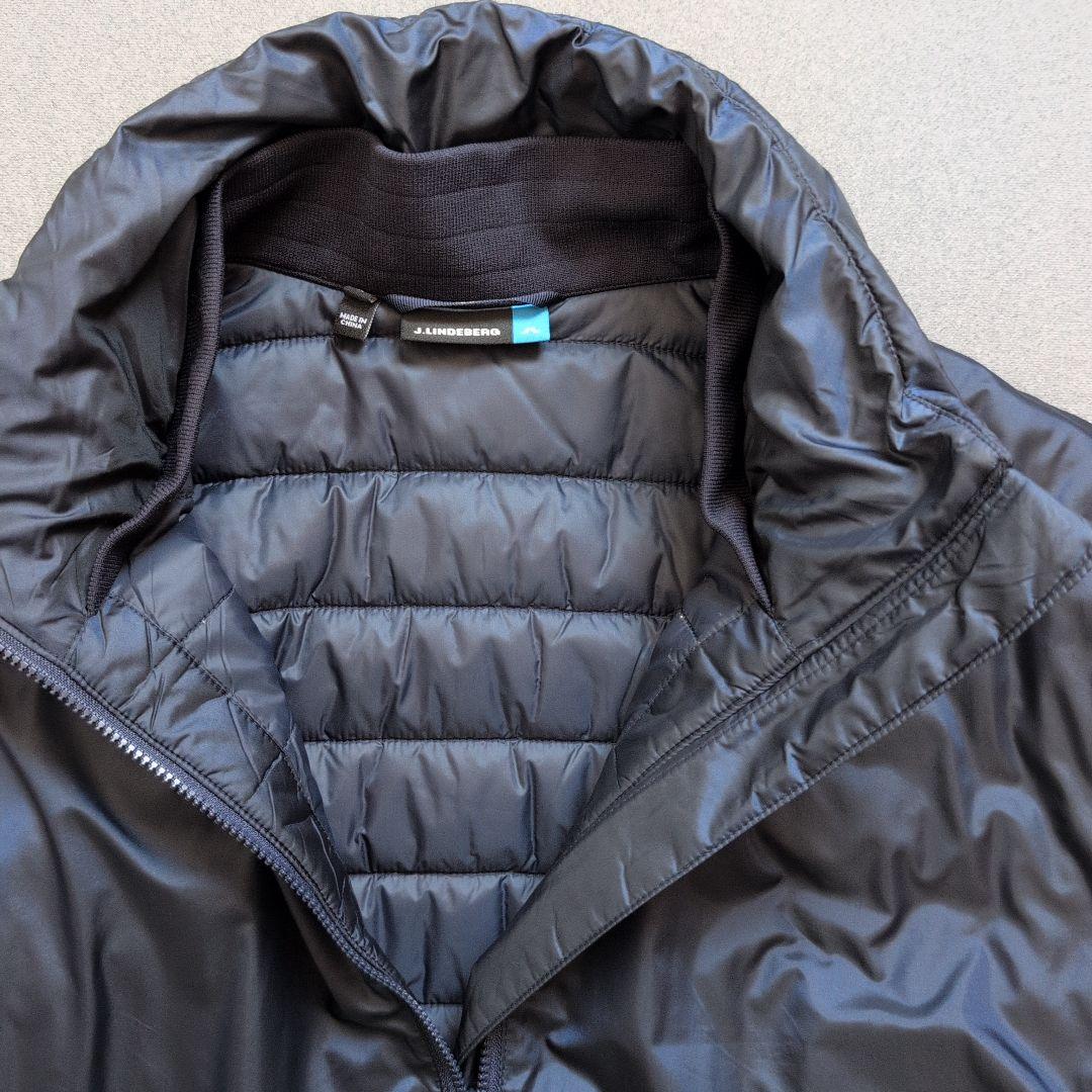 【美品】ジェイリンドバーグゴルフ　リブ袖ロゴデザイン　中綿ダウンジャケット　L