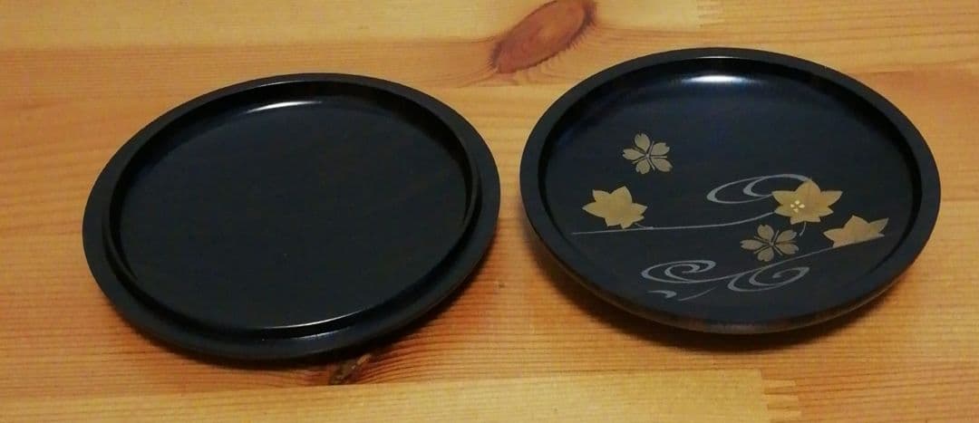 人間国宝　川北良造作　縞　黒檀　春秋　蒔絵　香合　共箱　茶道具