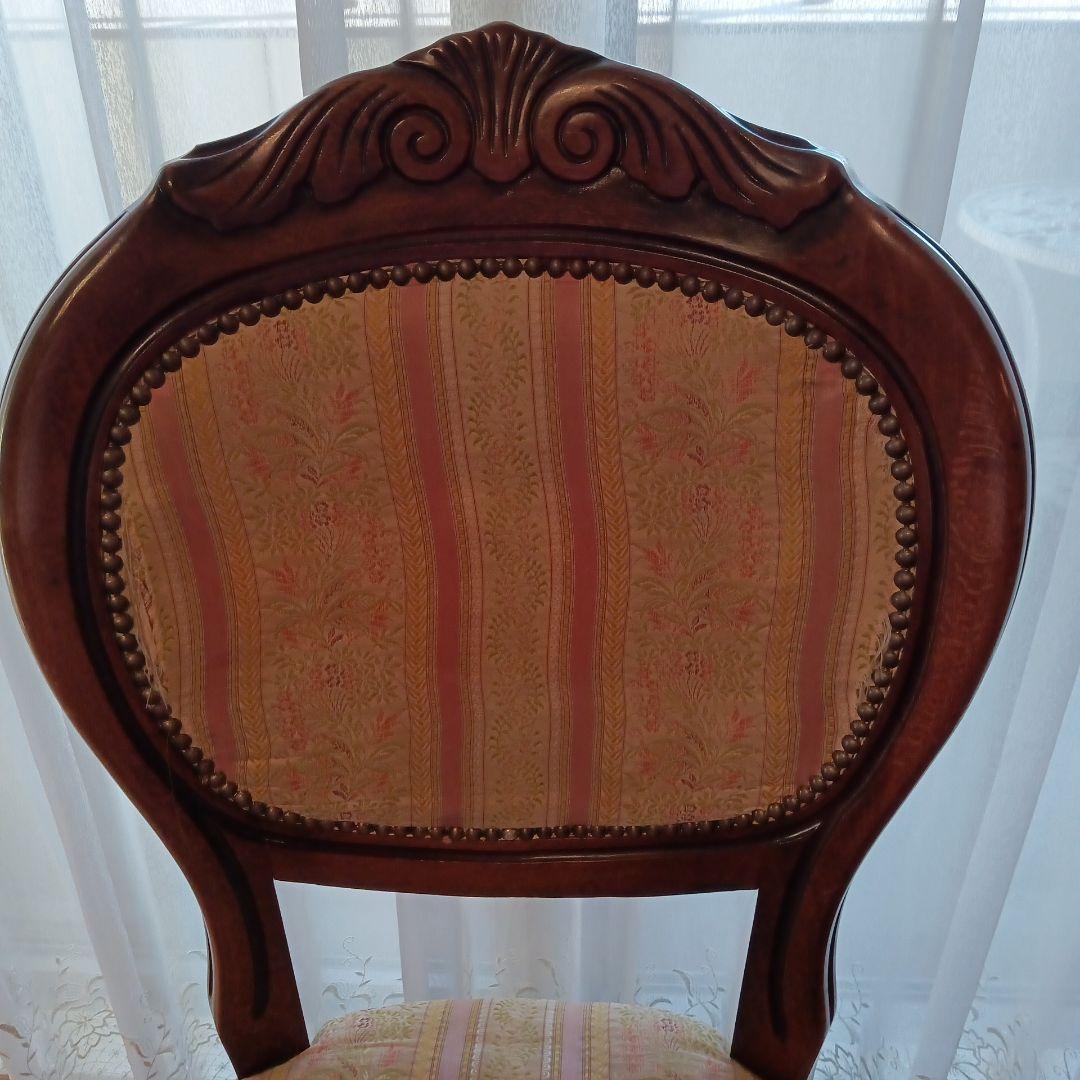 ①アンティーク★チェア★ヴィンテージ★ピンク★たのメル便込みダイニングチェア