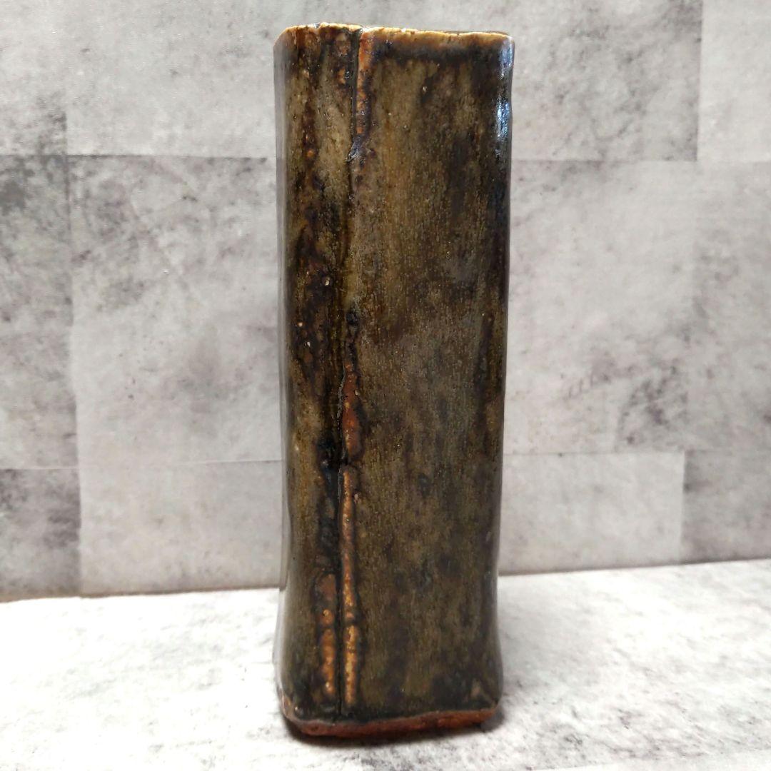 【美品】加藤重高／灰釉花器／共箱／栞付き