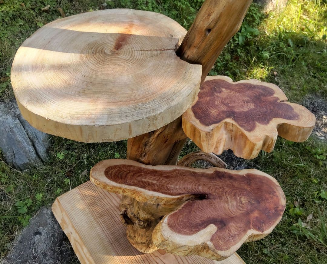 天然木製 4段キャットタワー