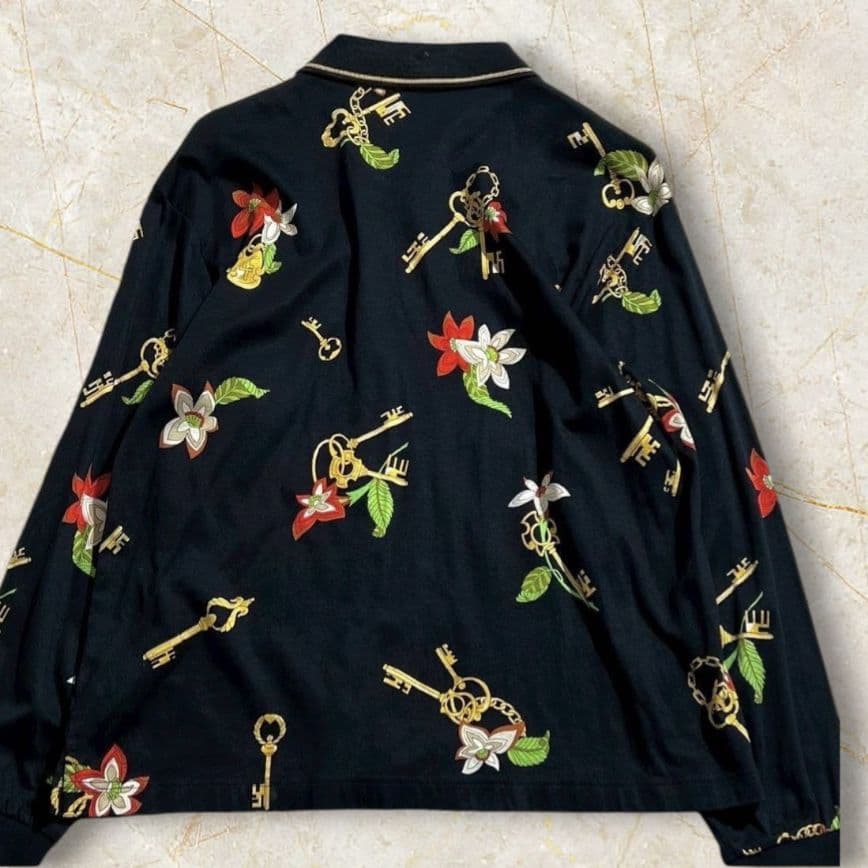 LEONARD◆レオナールスポーツ長袖ポロシャツ L　ブラック系