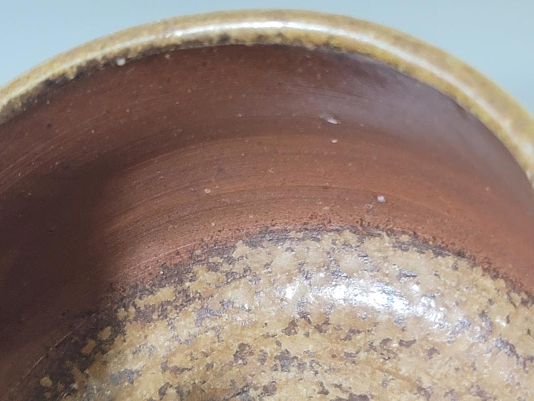 茶道具 備前茶碗 川崎靖英作 共箱 DT776