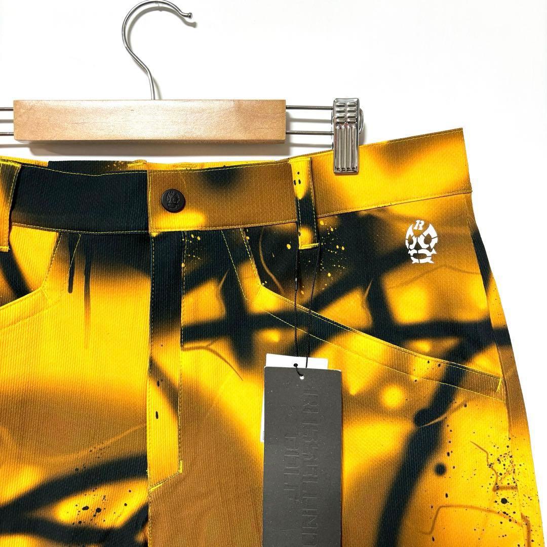 新品 ラッセルノ ゴルフ ロゴ ストレッチ ショーツ スプレー オレンジ M 4