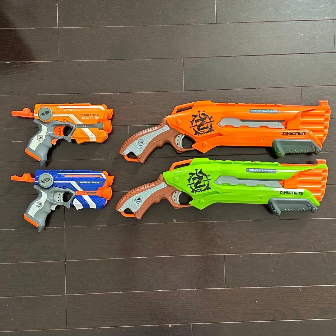 ナーフ ゾンビストライク ラフカット 2X4 オレンジ グリーン 2丁+オマケ