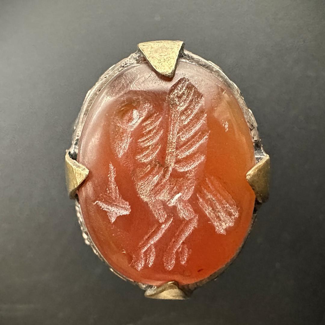 ビザンツ シルバーリング カラーストーン 印章指輪 パワーストーン 1548