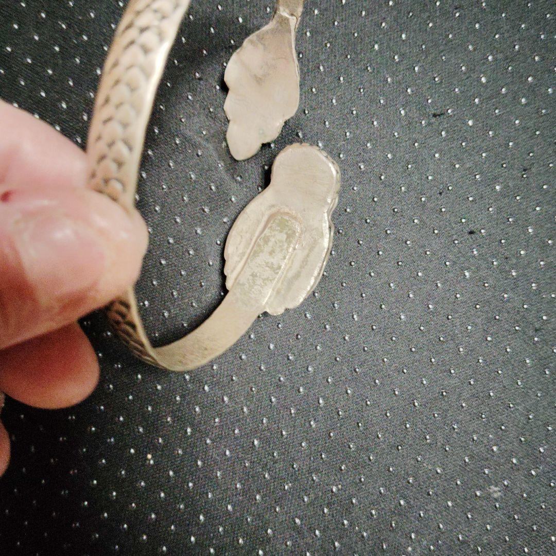 ドラゴンデザイン バングル シルバー風