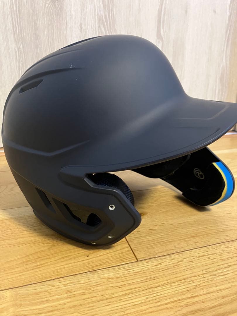 硬式ヘルメット　艶なし　ネイビー　フェイスガード　右打者　両耳　野球　ソフト　L