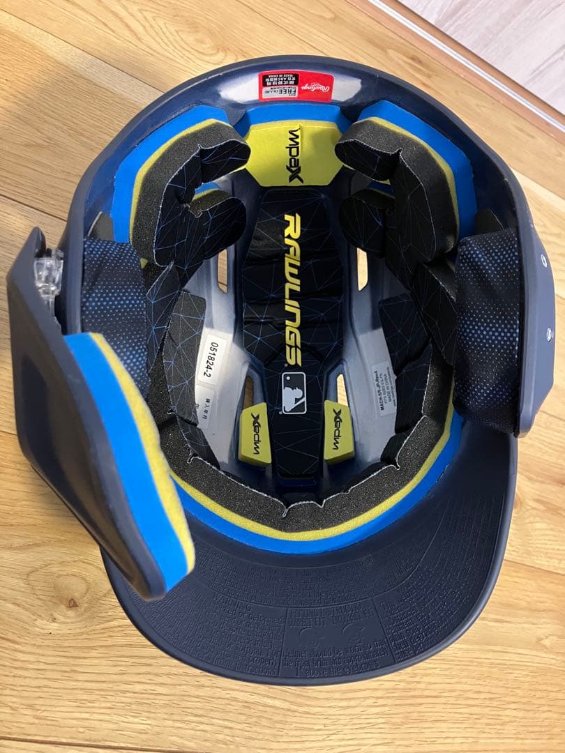 硬式ヘルメット　艶なし　ネイビー　フェイスガード　右打者　両耳　野球　ソフト　L