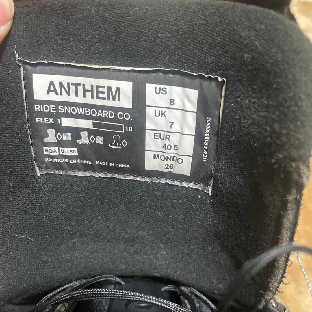 RIDEスノーボードブーツ BOAシステム ブラック/オリーブ26センチ【美品】