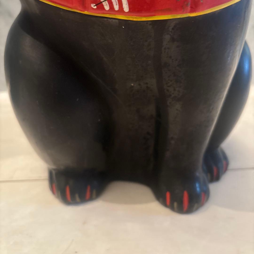 アンティーク妖艶な瞳とシュッとしたお顔立ちおかめさんが福を運ぶ特大招き猫