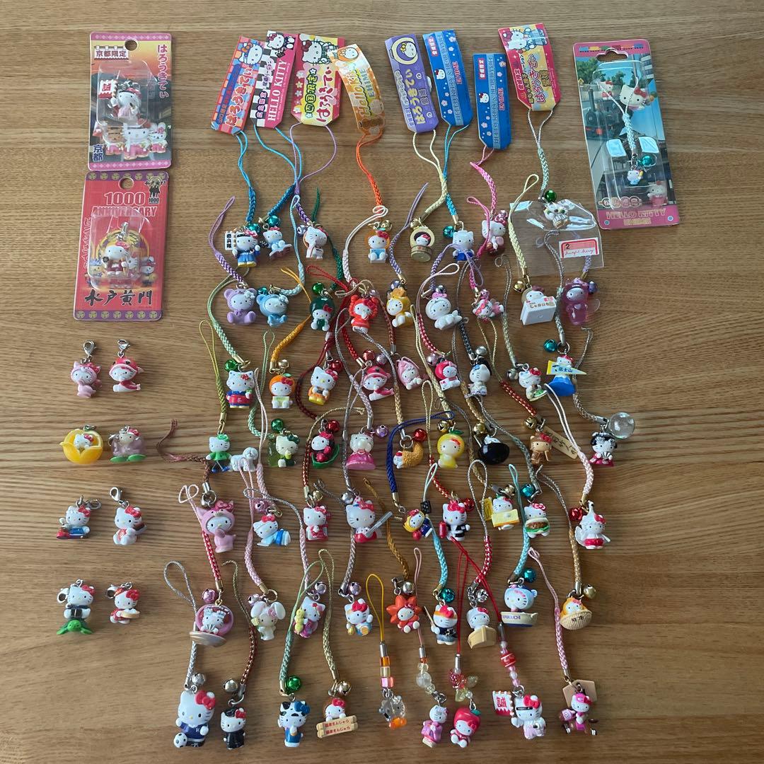 ご当地 キティ 地域限定 根付け ファスナーマスコット 74個 まとめ売り