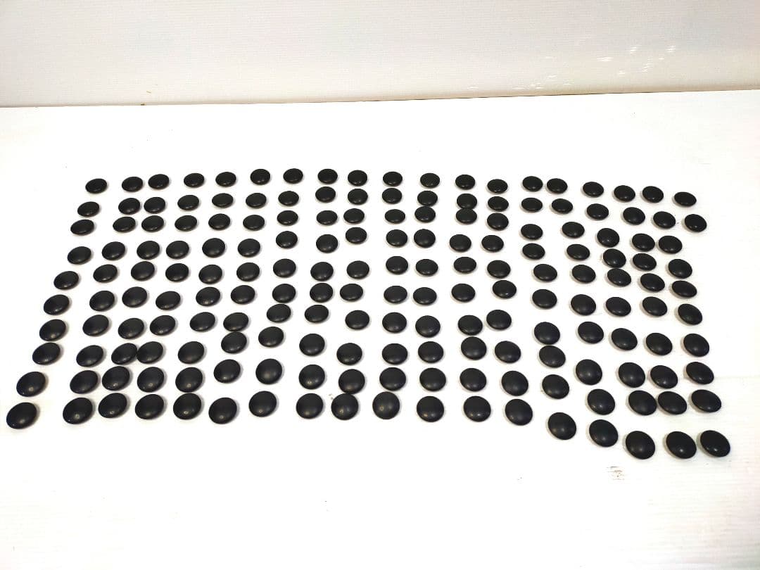 【レア】蛤碁石 那智黒石 碁笥セット 白188黒182個 直径約2cm 19路盤