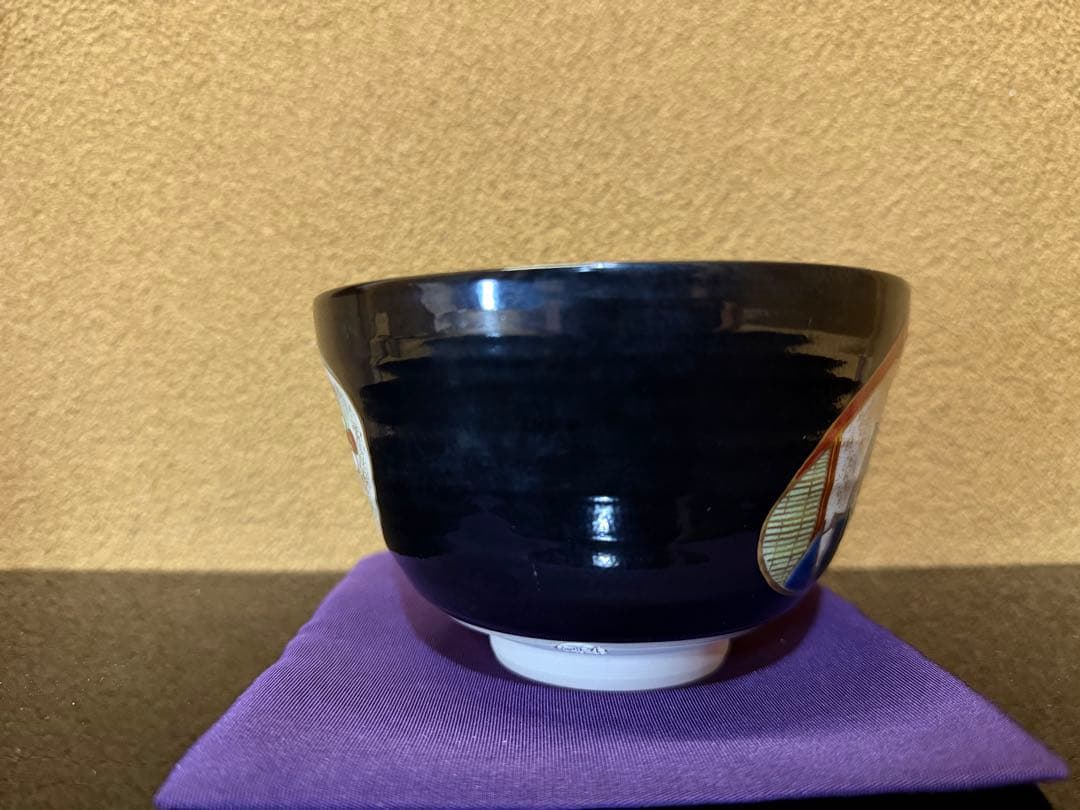 手塚桐鳳　仁清写　雛の絵茶碗　共箱　堀内宗心書付