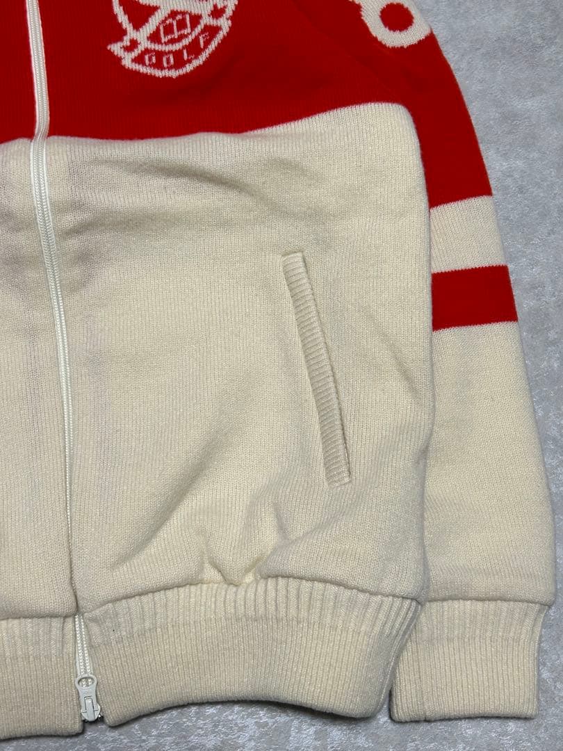 未使用級 パーリーゲイツ　ジップアップセーター ウール混 メンズ サイズ 5