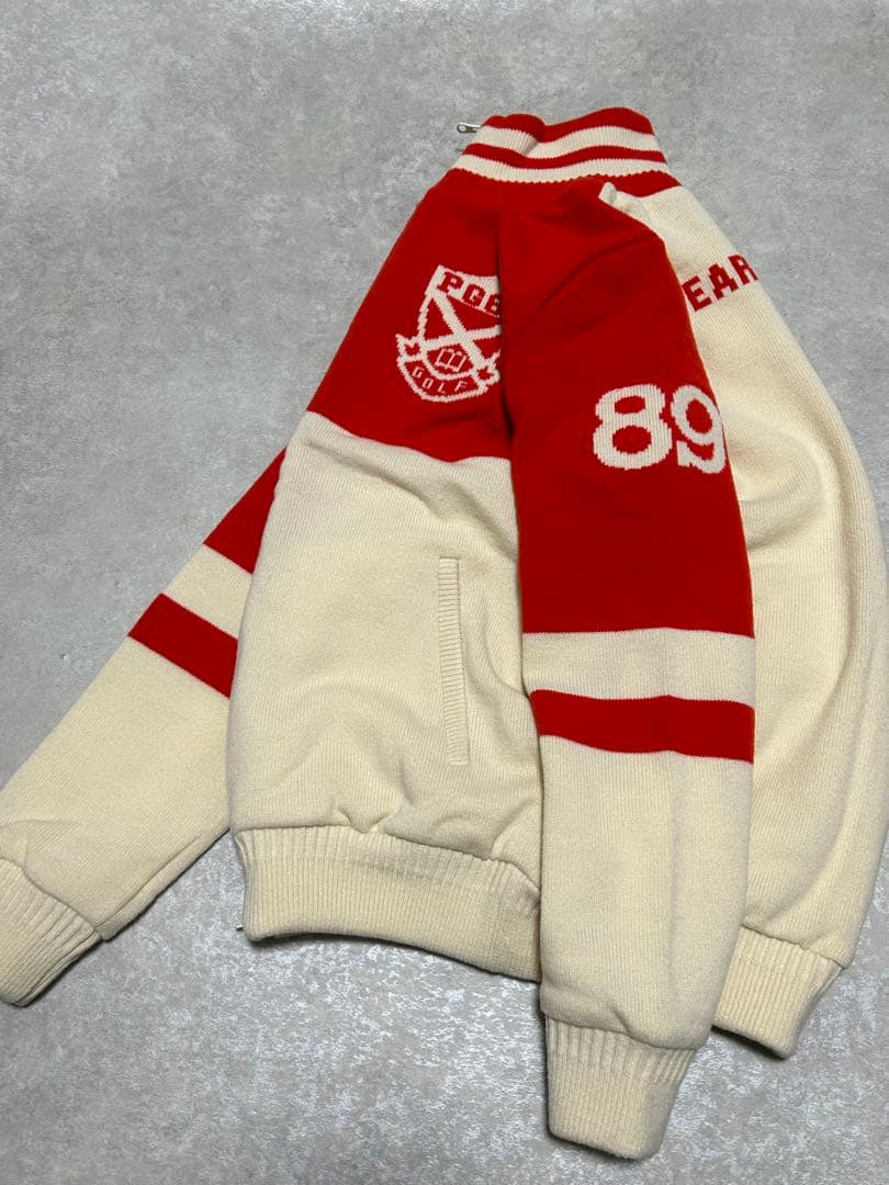 未使用級 パーリーゲイツ　ジップアップセーター ウール混 メンズ サイズ 5