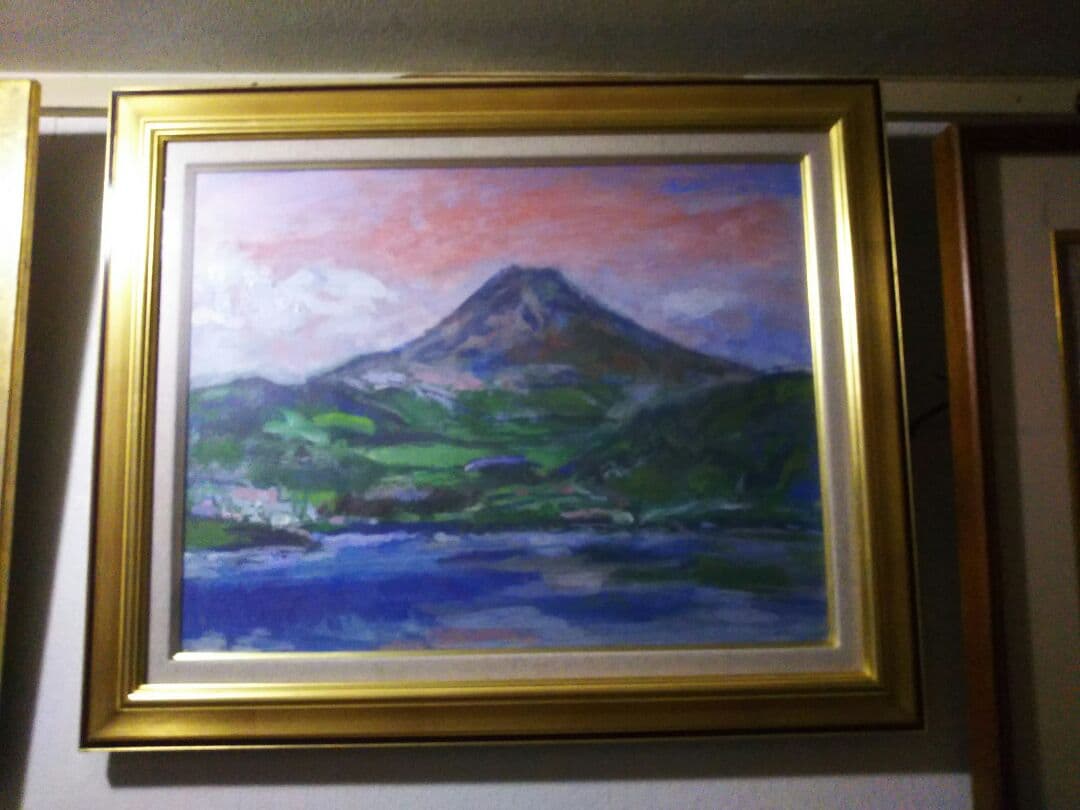 夏の富士油絵です直筆額縁付きです