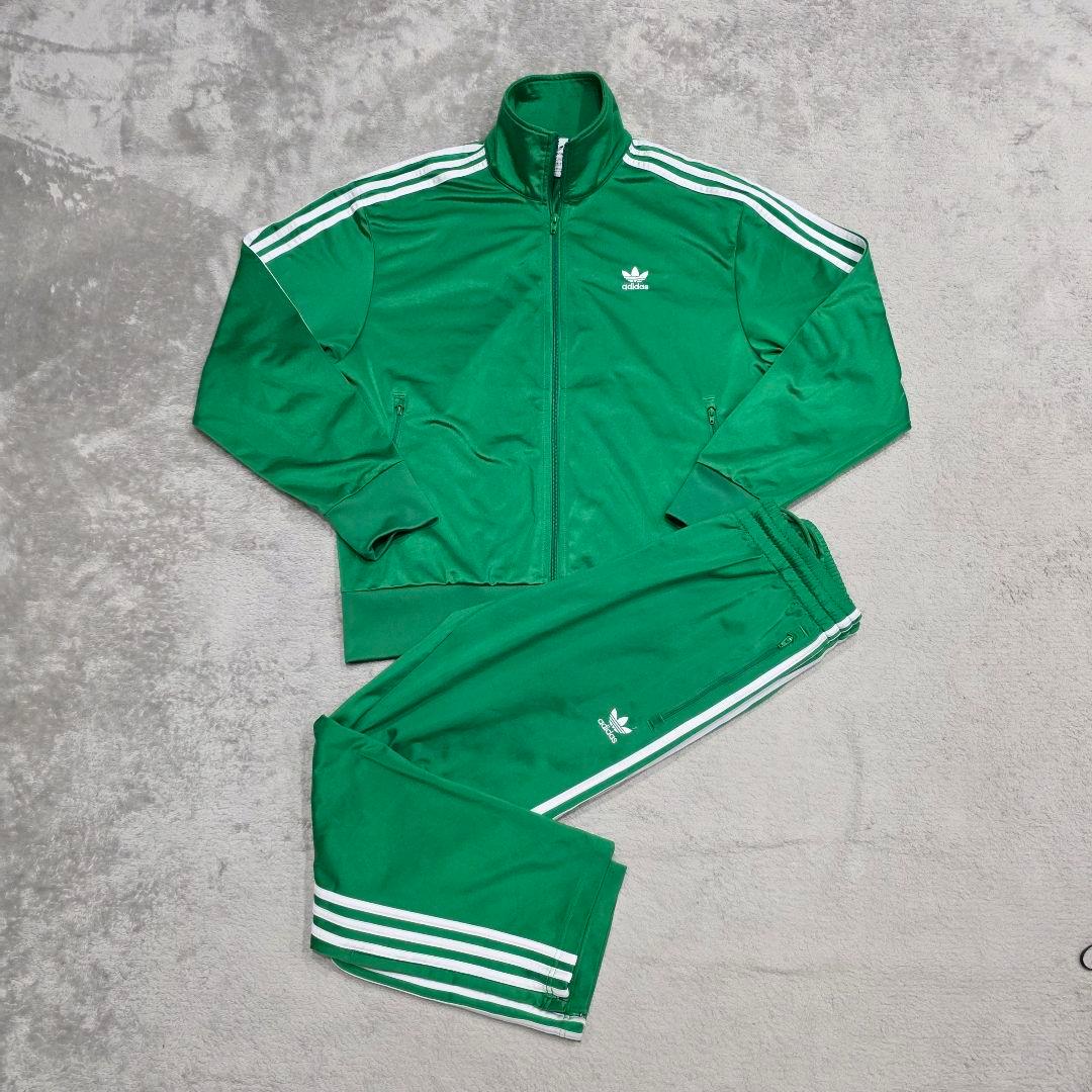 adidas　アディダス　ジャージ上下　O　グリーン　ロゴ