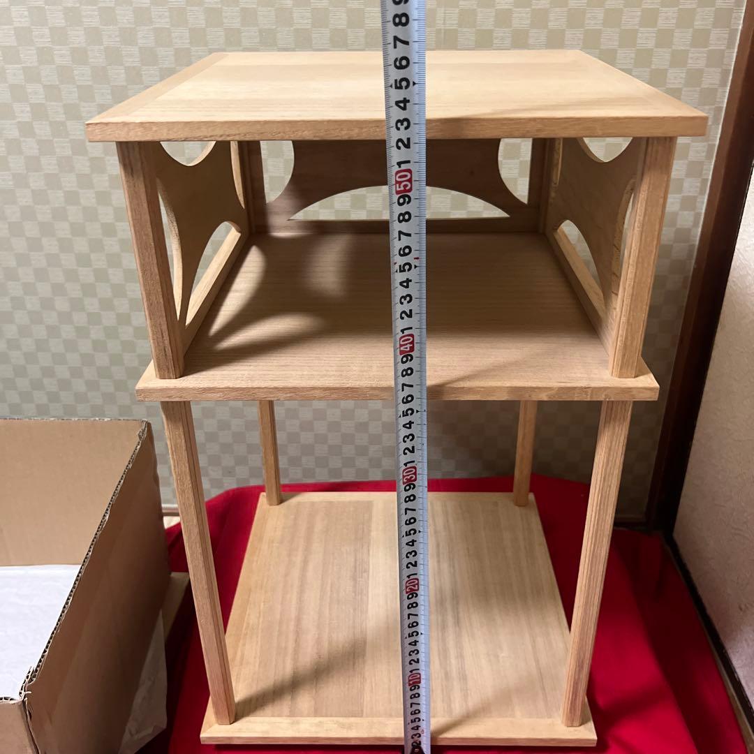 未使用超美品　惺斎好 桐木地 糸巻透二重棚 表千家 茶道具