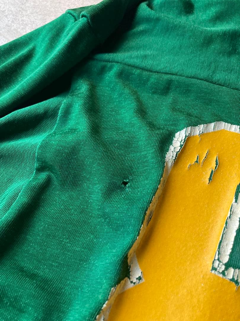 80s champion フットボールTシャツ L 緑 ボロ USA製