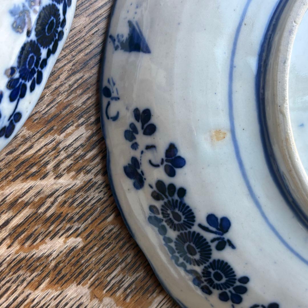 ベロ藍　微塵唐草模様　印判皿