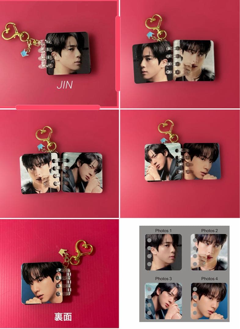 BTS JIN ロングステッカー•両面ホログラムフォトカード•ステッカー