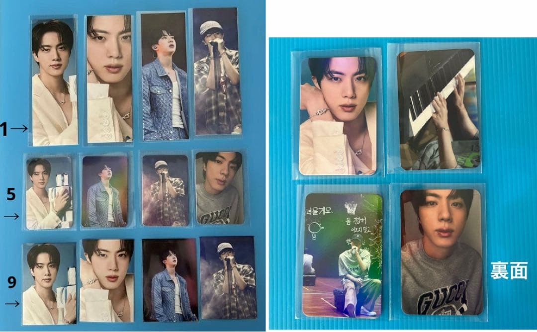 BTS JIN ロングステッカー•両面ホログラムフォトカード•ステッカー