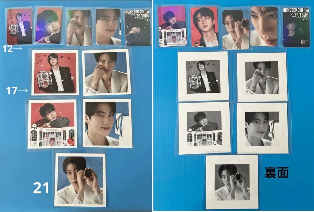 BTS JIN ロングステッカー•両面ホログラムフォトカード•ステッカー