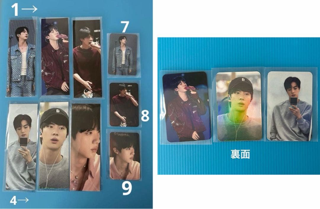BTS JIN ロングステッカー•両面ホログラムフォトカード•ステッカー