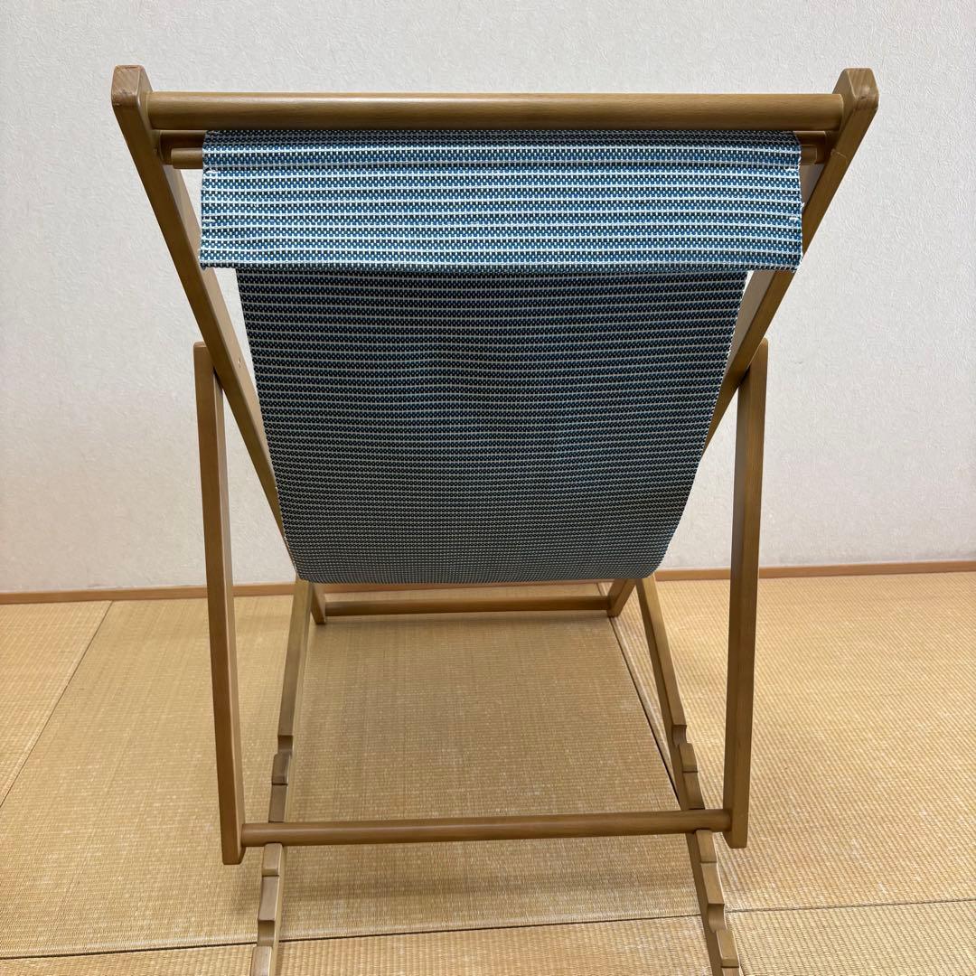 松右衛門帆を使用した折り畳みできる　ウッドデッキチェア