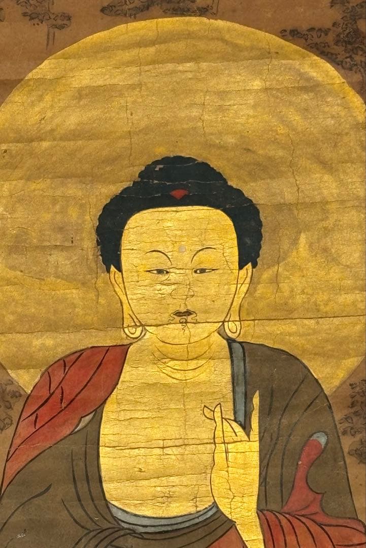 「阿弥陀如来像」阿弥陀仏 彩色木版画 1枚|仏画 仏教美術 江戸時代 木版刷り