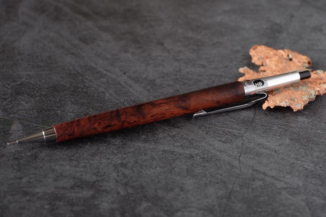 PG5木軸カスタム0184　高村杢工房 製図用シャーペン　ホンジュラスローズ瘤