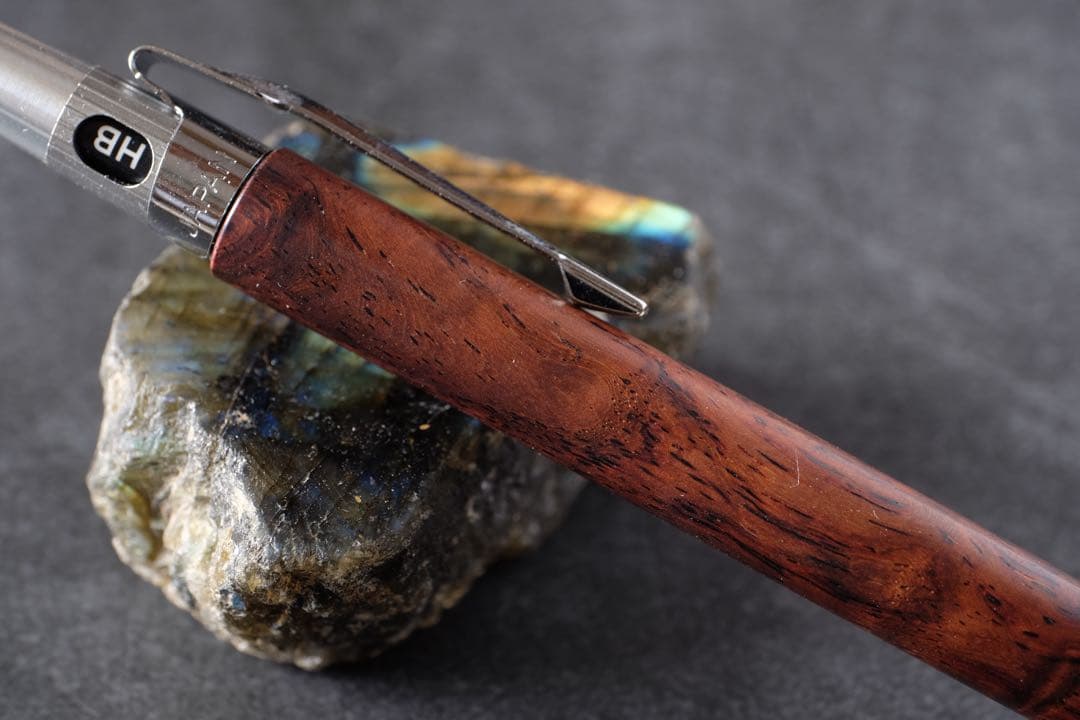 PG5木軸カスタム0184　高村杢工房 製図用シャーペン　ホンジュラスローズ瘤