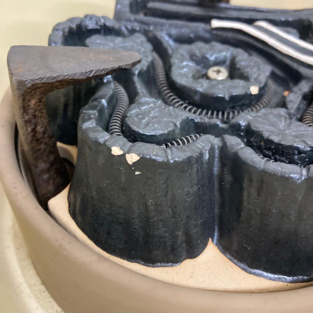 A868-21 茶道具 織部 野々田　風炉型 電熱器