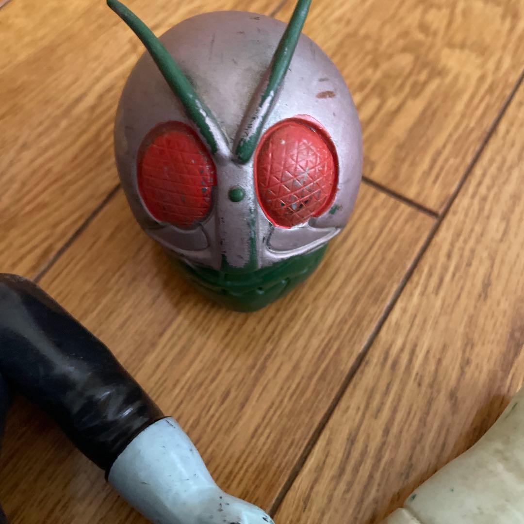当時物　旧バンダイ　仮面ライダー　面　面取れ　ソフビ