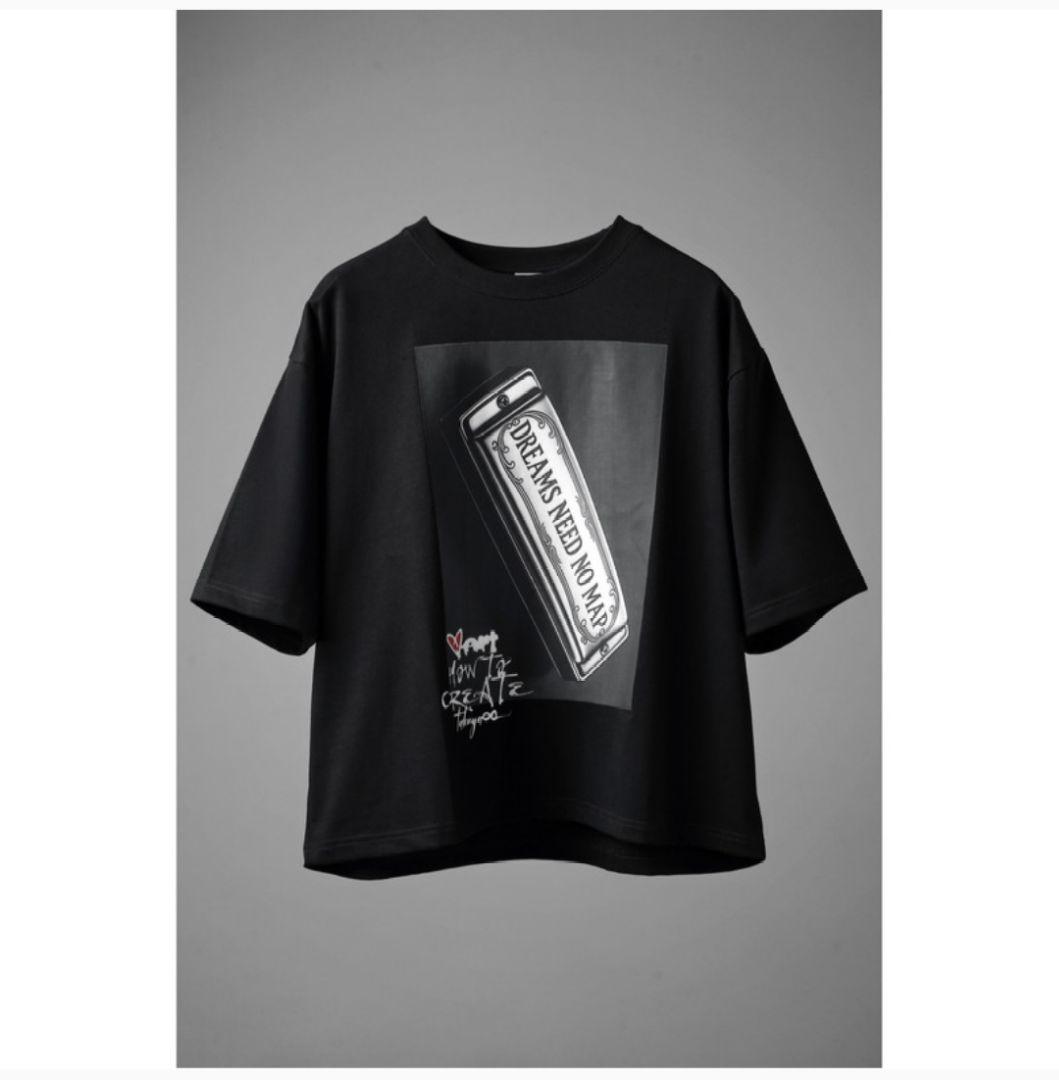 【TAKUYA∞の創り方】ハーモニカ クロップドTシャツ/ブラック L