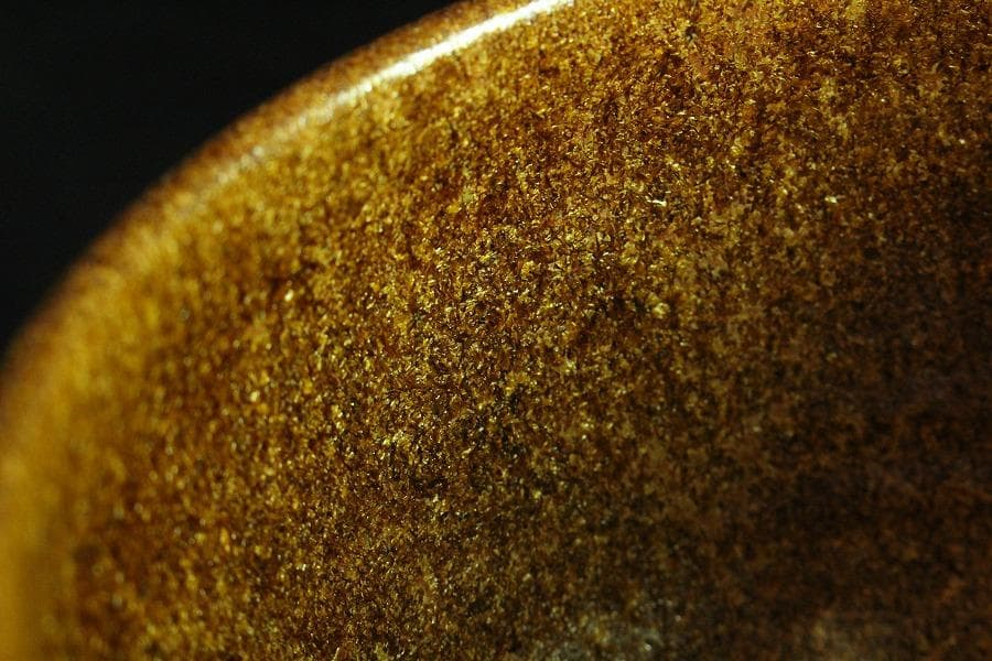 茶道具 清水正作 鉄釉 京焼 茶碗 煎茶 美品 共箱(K-YC426)